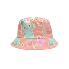 Cute Kawaii Kittens Seamless Pattern Bucket Hat (kids) by Wegoenart