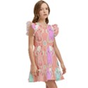 Cute Kawaii Kittens Seamless Pattern Kids  Winged Sleeve Dress View3