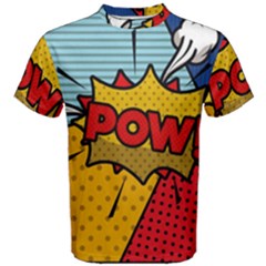 Pow Word Pop Art Style Expression Vector Men s Cotton Tee by Wegoenart