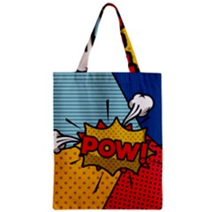 Pow Word Pop Art Style Expression Vector Zipper Classic Tote Bag by Wegoenart