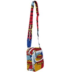 Pow Word Pop Art Style Expression Vector Shoulder Strap Belt Bag by Wegoenart