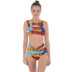 Pow Word Pop Art Style Expression Vector Bandaged Up Bikini Set  by Wegoenart