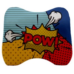 Pow Word Pop Art Style Expression Vector Velour Head Support Cushion by Wegoenart