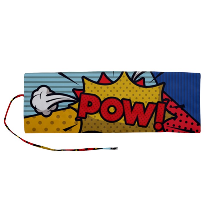 Pow Word Pop Art Style Expression Vector Roll Up Canvas Pencil Holder (M)