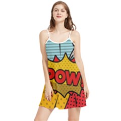 Pow Word Pop Art Style Expression Vector Summer Frill Dress by Wegoenart