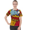 Pow Word Pop Art Style Expression Vector Women s Sport Raglan Tee View1