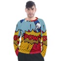 Pow Word Pop Art Style Expression Vector Men s Long Sleeve Raglan Tee View1