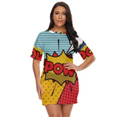 Pow Word Pop Art Style Expression Vector Just Threw It On Dress