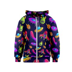 Space Pattern Kids  Zipper Hoodie by Wegoenart