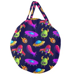 Space Pattern Giant Round Zipper Tote by Wegoenart