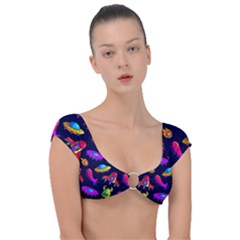 Space Pattern Cap Sleeve Ring Bikini Top by Wegoenart