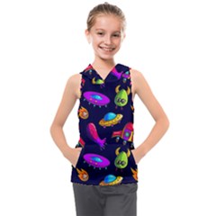 Space Pattern Kids  Sleeveless Hoodie by Wegoenart