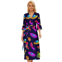 Space Pattern Midsummer Wrap Dress by Wegoenart