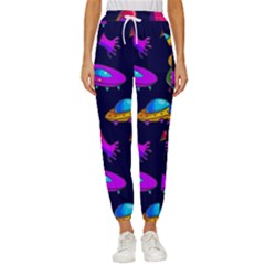 Space Pattern Cropped Drawstring Pants by Wegoenart