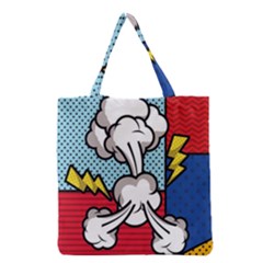 Rays Smoke Pop Art Style Vector Illustration Grocery Tote Bag