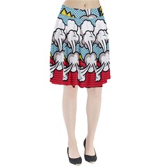 Rays Smoke Pop Art Style Vector Illustration Pleated Skirt by Wegoenart