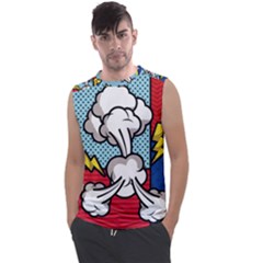 Rays Smoke Pop Art Style Vector Illustration Men s Regular Tank Top by Wegoenart