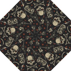 Grunge Seamless Pattern With Skulls Folding Umbrellas by Wegoenart