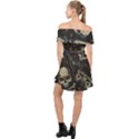 Grunge Seamless Pattern With Skulls Off Shoulder Chiffon Dress View2