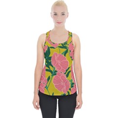 Pink Flower Seamless Pattern Piece Up Tank Top by Wegoenart