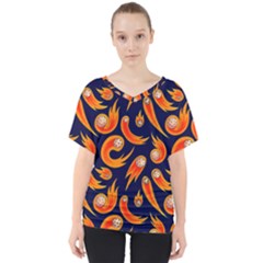 Space Patterns Pattern V-neck Dolman Drape Top by Wegoenart