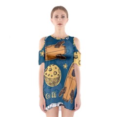 Missile Pattern Shoulder Cutout One Piece Dress by Wegoenart