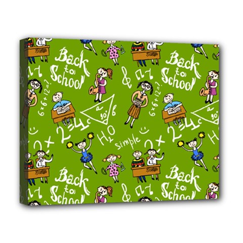 Seamless Pattern With Kids Deluxe Canvas 20  X 16  (stretched) by Wegoenart