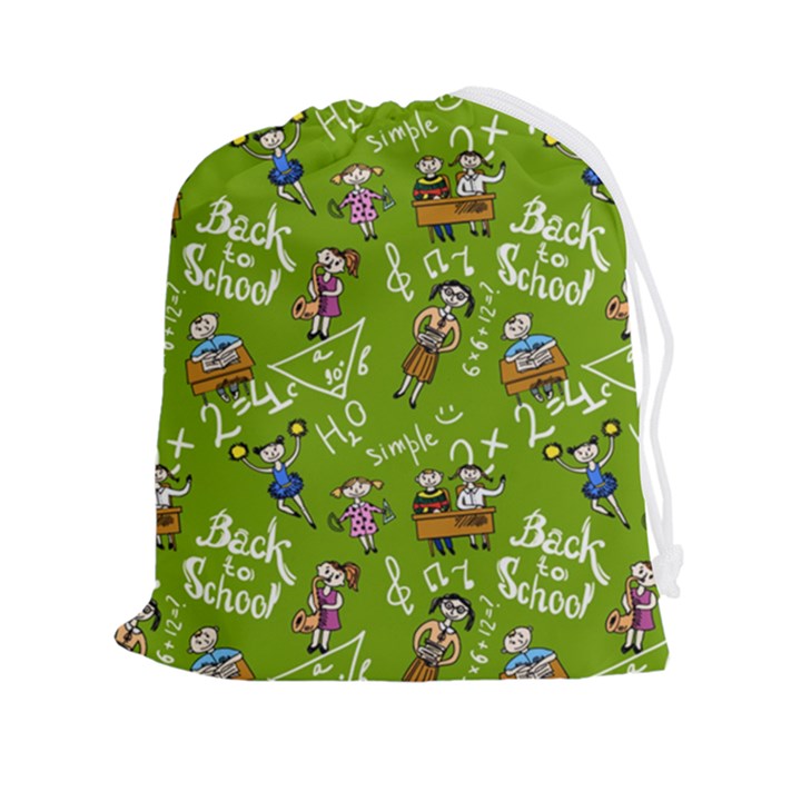 Seamless Pattern With Kids Drawstring Pouch (2XL)