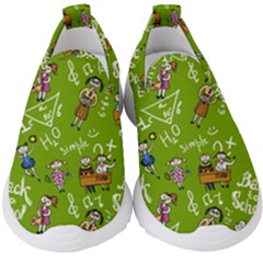 Seamless Pattern With Kids Kids  Slip On Sneakers by Wegoenart