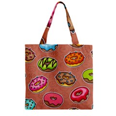 Doughnut Doodle Colorful Seamless Pattern Zipper Grocery Tote Bag by Wegoenart