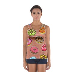 Doughnut Doodle Colorful Seamless Pattern Sport Tank Top  by Wegoenart