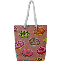 Doughnut Doodle Colorful Seamless Pattern Full Print Rope Handle Tote (small) by Wegoenart