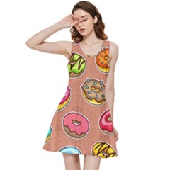 Doughnut Doodle Colorful Seamless Pattern Inside Out Racerback Dress by Wegoenart