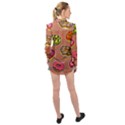 Doughnut Doodle Colorful Seamless Pattern Long Sleeve Chiffon Shirt View2