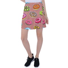 Doughnut Doodle Colorful Seamless Pattern Tennis Skirt by Wegoenart