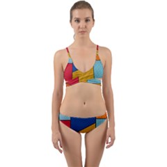 Dotted Colors Background Pop Art Style Vector Wrap Around Bikini Set by Wegoenart