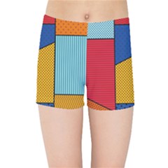 Dotted Colors Background Pop Art Style Vector Kids  Sports Shorts by Wegoenart