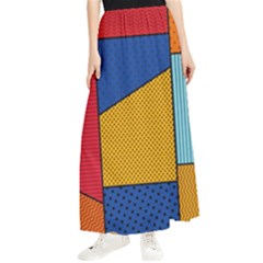 Dotted Colors Background Pop Art Style Vector Maxi Chiffon Skirt by Wegoenart