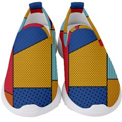 Dotted Colors Background Pop Art Style Vector Kids  Slip On Sneakers by Wegoenart