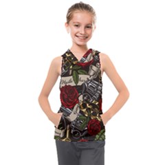 Seamless Vector Pattern Kids  Sleeveless Hoodie by Wegoenart