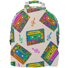 Seamless Pattern With Colorfu Cassettes Hippie Style Doodle Musical Texture Wrapping Fabric Vector Mini Full Print Backpack by Wegoenart