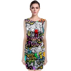 Hip Hop Background Classic Sleeveless Midi Dress