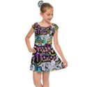 Hip Hop Background Kids  Cap Sleeve Dress View1