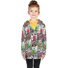 Hip Hop Background Kids  Double Breasted Button Coat by Wegoenart