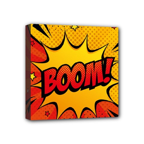 Explosion Boom Pop Art Style Mini Canvas 4  X 4  (stretched)