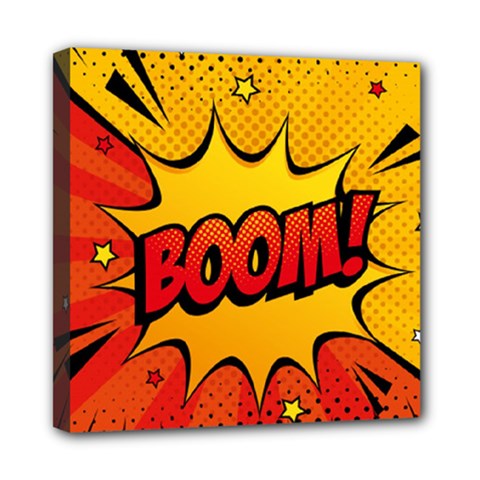 Explosion Boom Pop Art Style Mini Canvas 8  X 8  (stretched) by Wegoenart