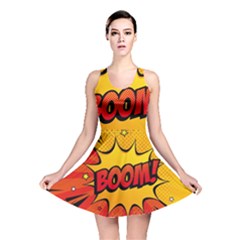 Explosion Boom Pop Art Style Reversible Skater Dress by Wegoenart