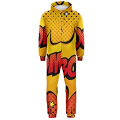 Explosion Boom Pop Art Style Hooded Jumpsuit (men) by Wegoenart