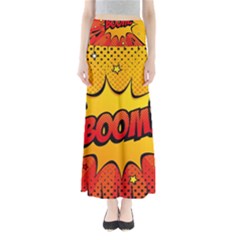 Explosion Boom Pop Art Style Full Length Maxi Skirt by Wegoenart