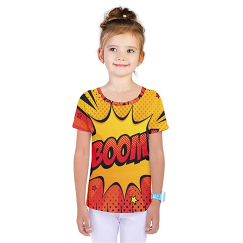 Explosion Boom Pop Art Style Kids  One Piece Tee by Wegoenart